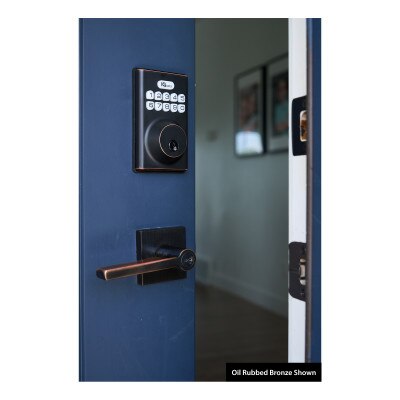 Qolsys IQ Lock-PG Push Button Deadbolt, Matte Black